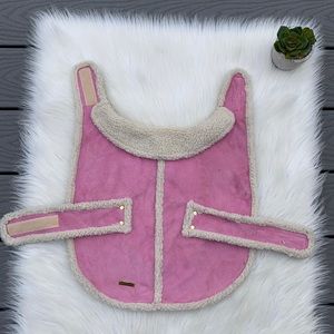 Fashion pet pink sherpa lined dog jacket